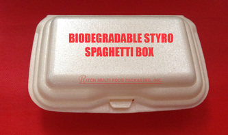 Biodegradable styro spaghetti box
