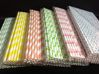 Paper Straw in various designs and colours