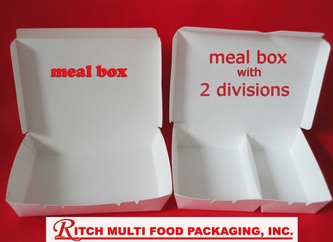 White paper meal box, single and two division