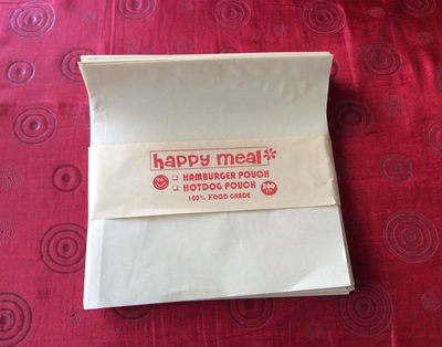 Happy Meal Hamburger Paper Pouch - 100 piecs per pack with a minimum of 10 packs