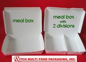 Biodegradable paper meal boxes and other box packaging (color white)